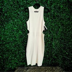Guess Dove White ES SL Cutout Rib Allison Dress - Open to Offers✨